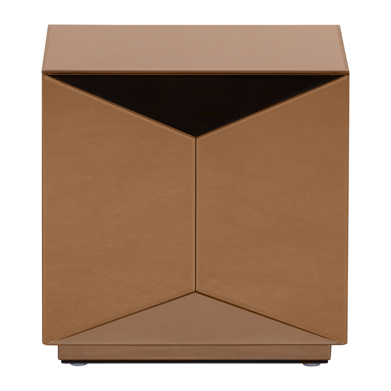 WOOOD Glintz Sidobord Trä och Spegelglas Brun