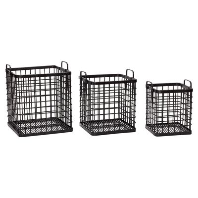 Hübsch Fyrkantiga Korgar Svart (set om 3)