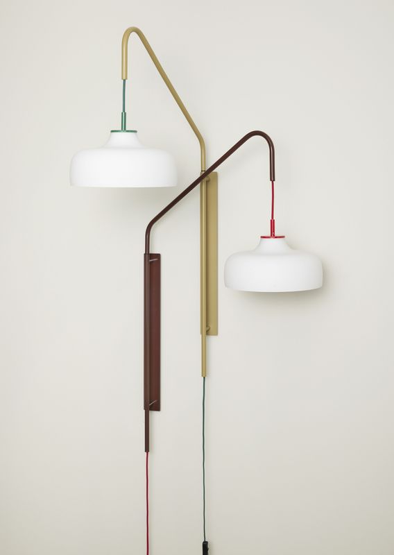 Hübsch Current Vägglampa Rödbrun