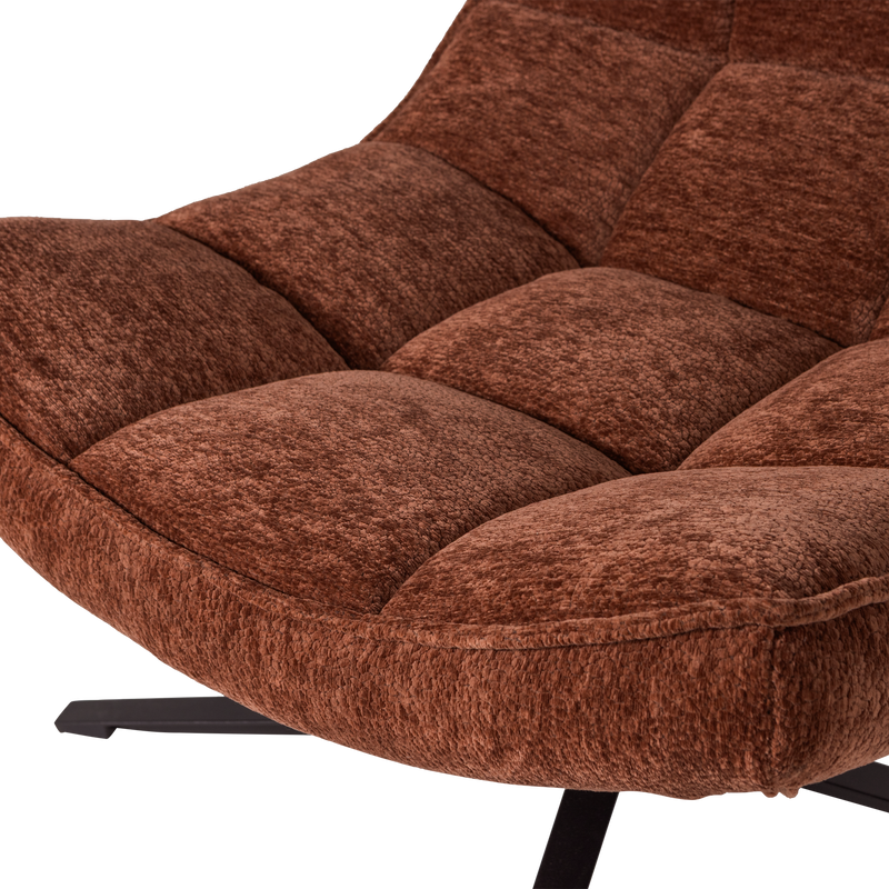WOOOD Maudi Snurrfåtölj i Brun Chenille
