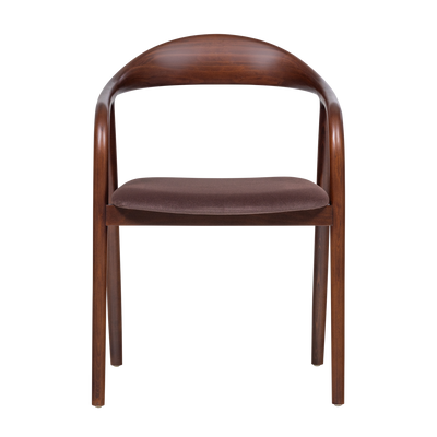 WOOOD Bran Matstol i Bokträ med Brun Sammet 2 st