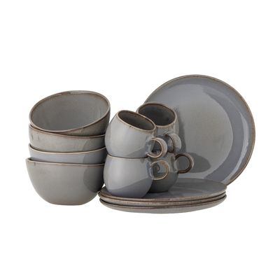 Bloomingville Sandrine Breakfast Set, Grå, Stengods