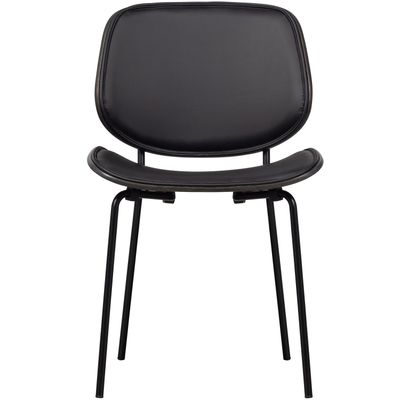 WOOOD CLOSE IN Matstol - Svart Läderlook och Multiplex 2 st