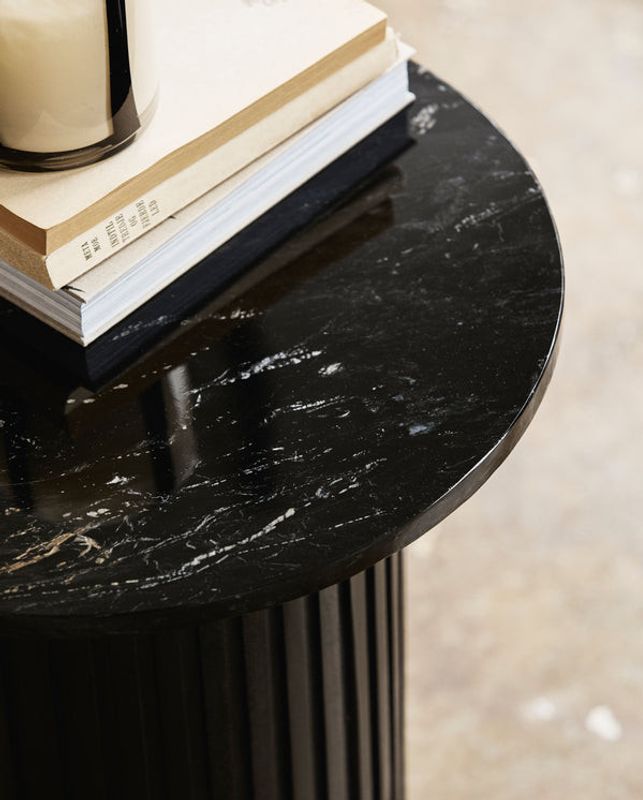 Nordal ERIE rund sidobord - svart marmortopp