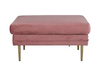 Venture Home Boom Ottoman - Rosa Sammetslen Sittpuff