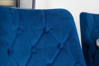 Venture Home Razzia & Velvet Deluxe Runt Matbord ⌀106 Grå + 4 st Matstolar Blå