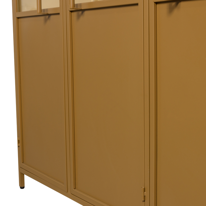 WOOOD Exhibit XL 3-dörrars vitrinskåp metall honung