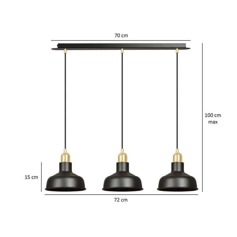 Emibig Lighting Taklampa IBOR 3 SVART
