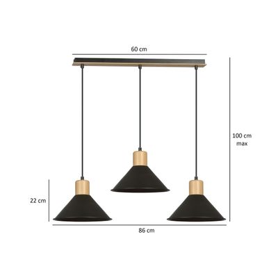 Emibig Lighting Taklampa ROWEN 3 SVART