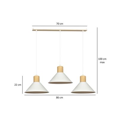Emibig Lighting Taklampa ROWEN 3 VIT