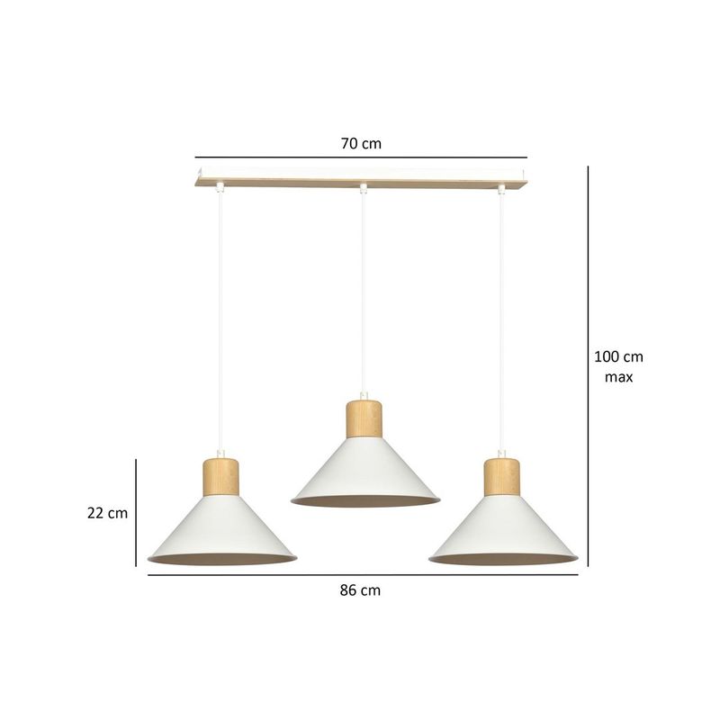 Emibig Lighting Taklampa ROWEN 3 VIT