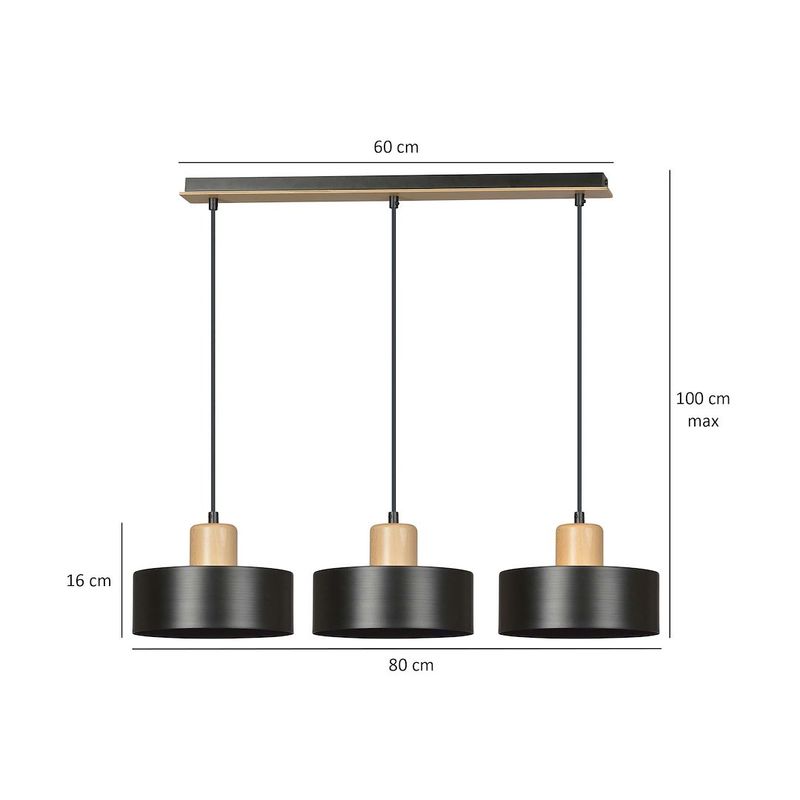 Emibig Lighting Taklampa TORIN 3 SVART