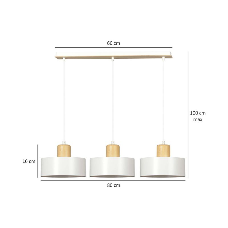 Emibig Lighting Taklampa TORIN 3 VIT