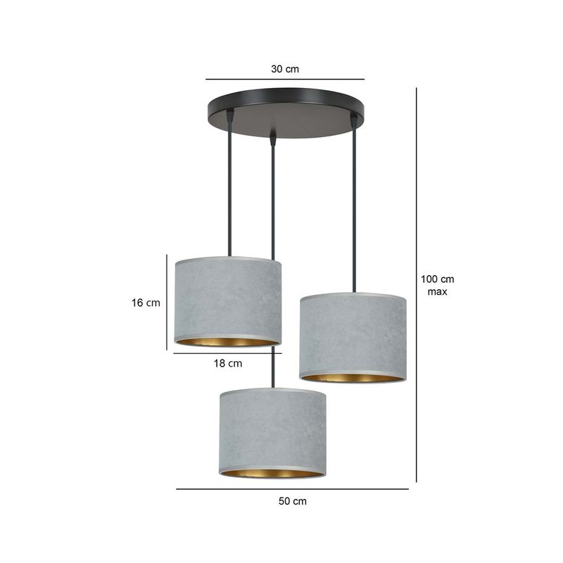 Emibig Lighting Taklampa HILDE 3 BL PREMIUM GRÃ…