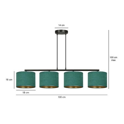 Emibig Lighting Taklampa HILDE 4 BL GRÃ–N