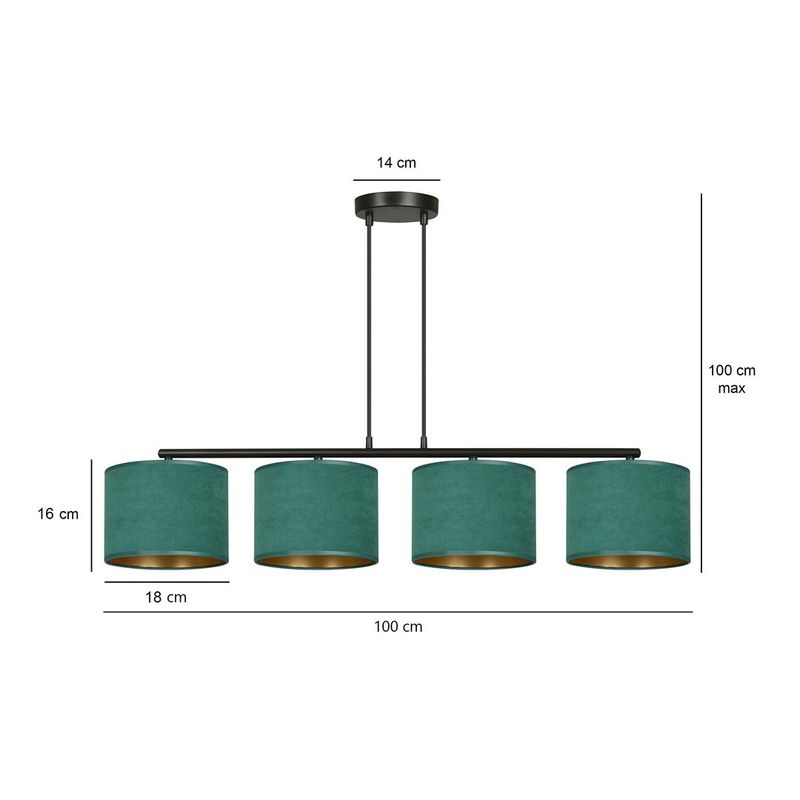 Emibig Lighting Taklampa HILDE 4 BL GRÃ–N