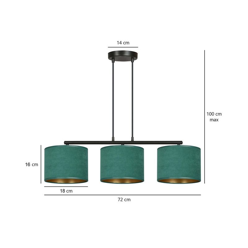 Emibig Lighting Taklampa HILDE 3 BL GRÃ–N