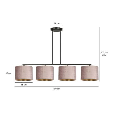 Emibig Lighting Taklampa HILDE 4 BL ROSA