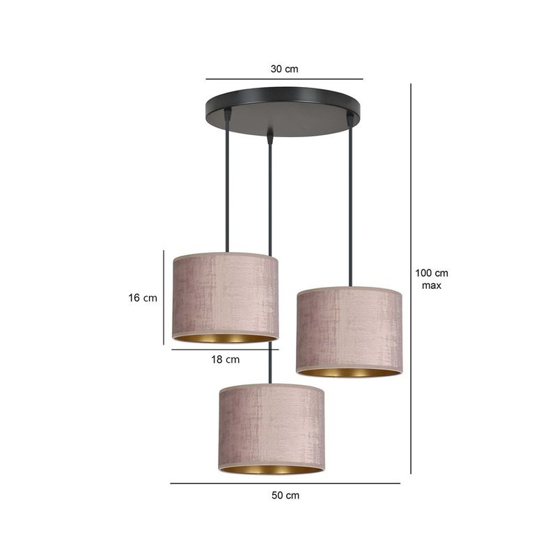 Emibig Lighting Taklampa HILDE 3 BL PREMIUM ROS