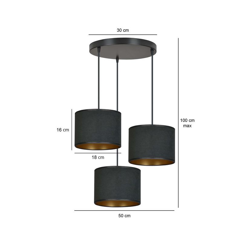 Emibig Lighting Taklampa HILDE 3 BL PREMIUM SVART