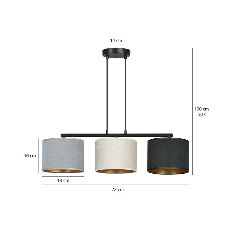 Emibig Lighting Taklampa HILDE 3 BL MIX