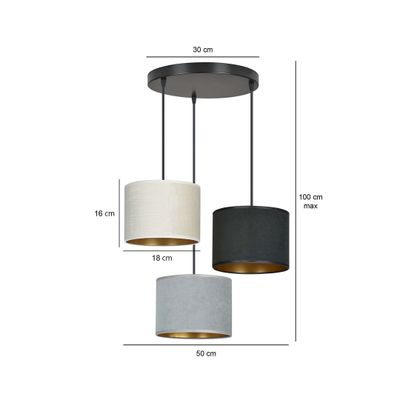 Emibig Lighting Taklampa HILDE 3 BL PREMIUM MIX