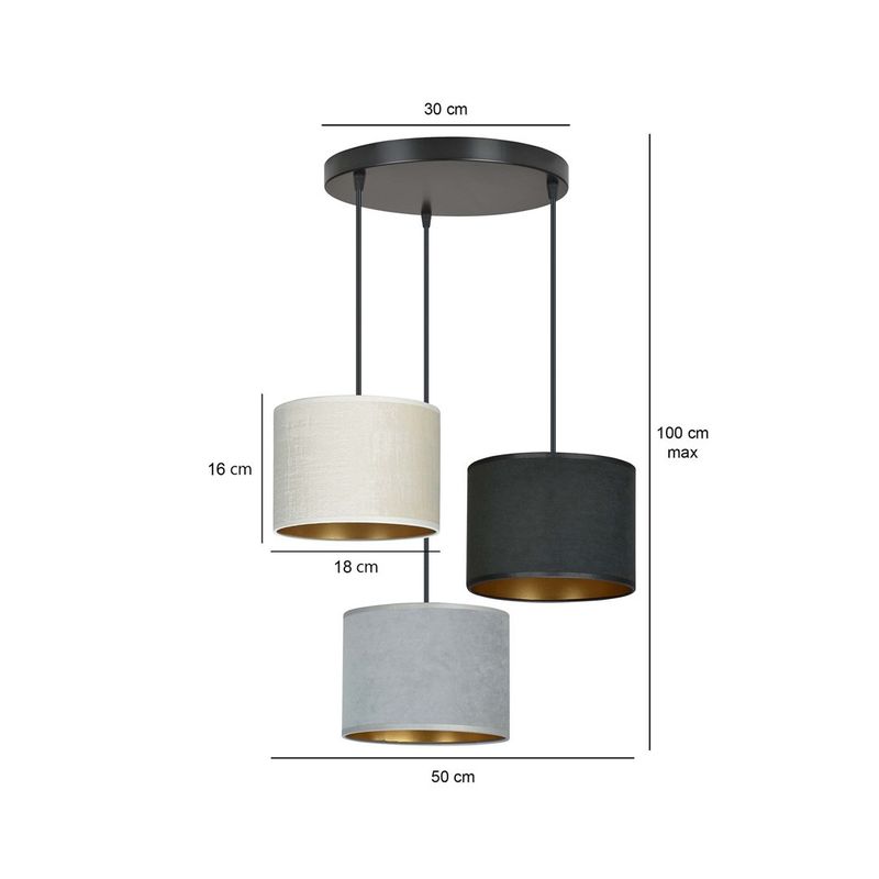 Emibig Lighting Taklampa HILDE 3 BL PREMIUM MIX