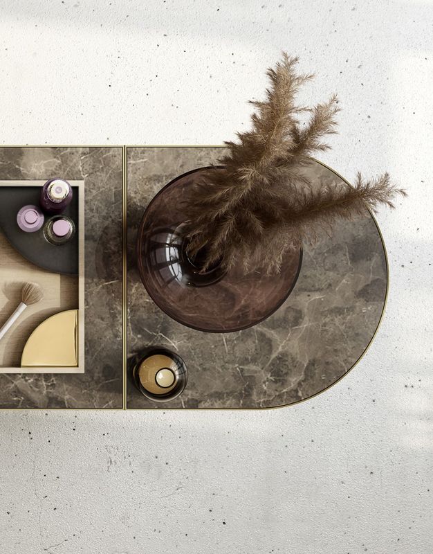 AYTM Sino Sidobord Guld, Brun 40x44.3 cm