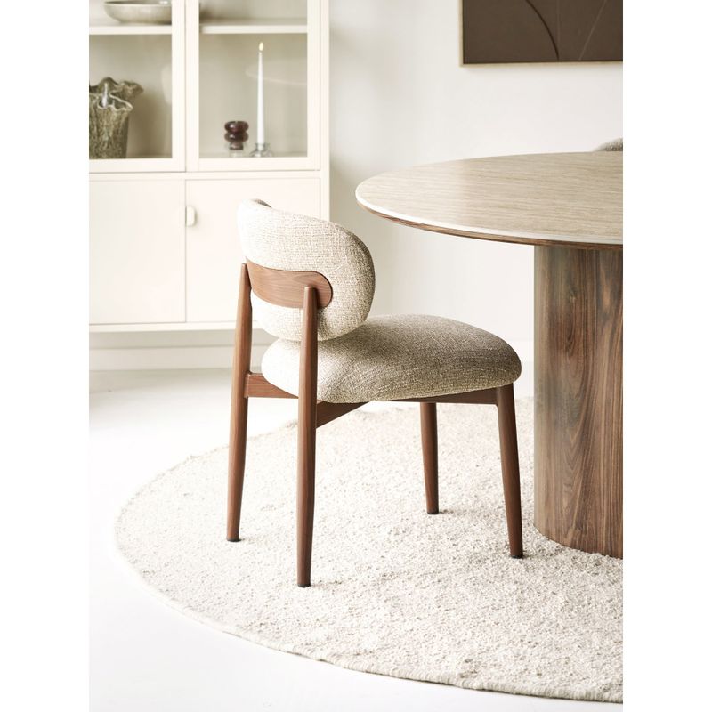 House Nordic Isola Matstol - Ljusbrun, träliknande ben, mörkbrun 2-pack