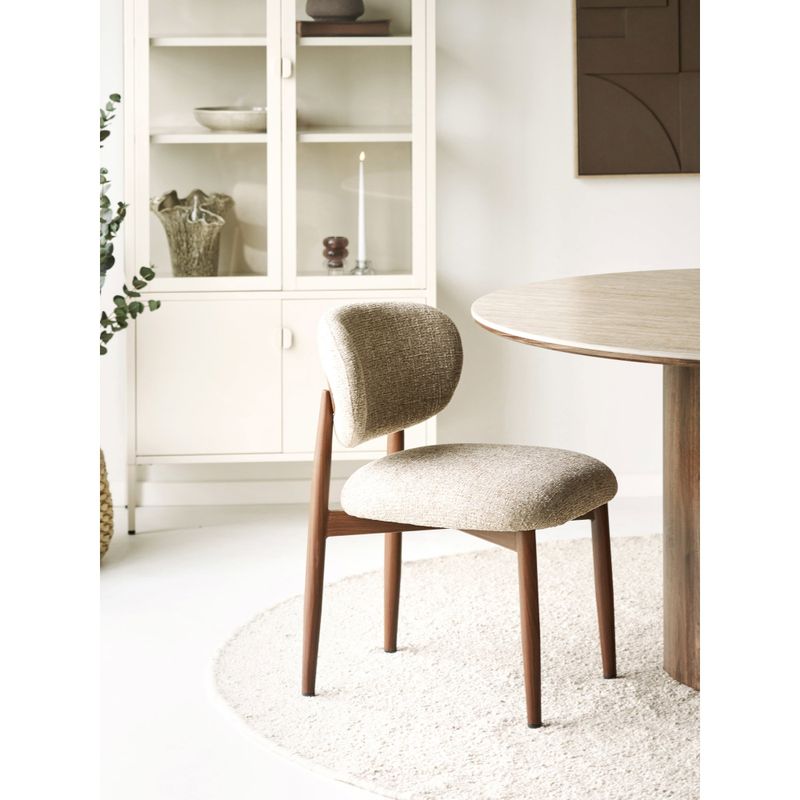 House Nordic Isola Matstol - Ljusbrun, träliknande ben, mörkbrun 2-pack