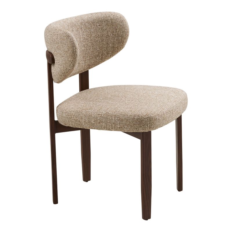 House Nordic Recco Matstol - Ljusbrun, träliknande ben, mörkbrun 2-pack