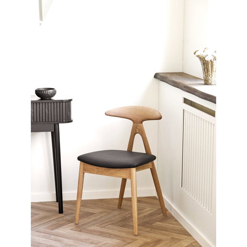 House Nordic Lanuza Matstol - Ek/PU, natur/svart