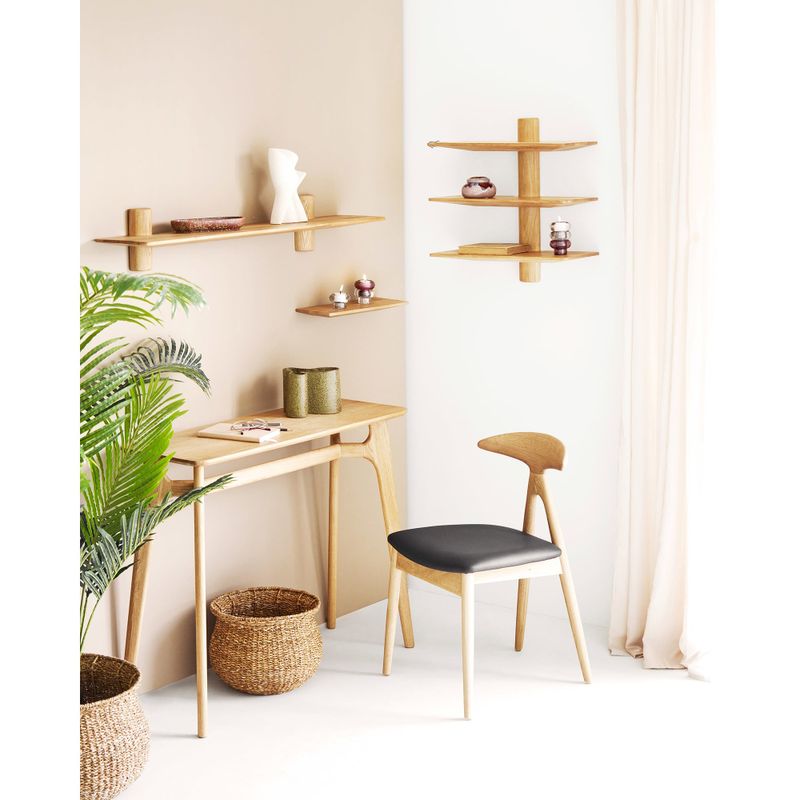 House Nordic Lanuza Matstol - Ek/PU, natur/svart