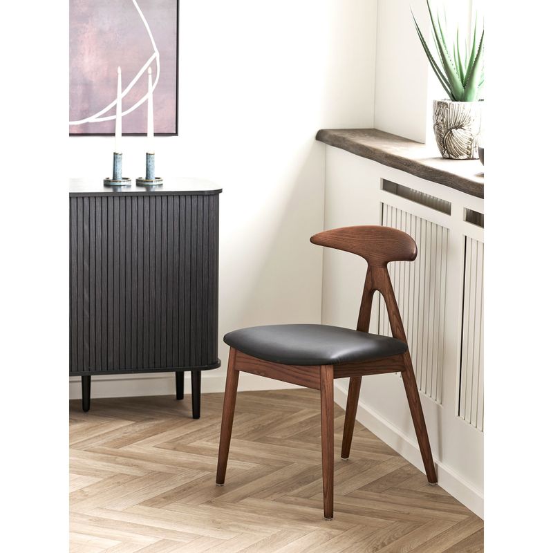 House Nordic Lanuza Matstol - Ask/PU, mörkbrun/svart