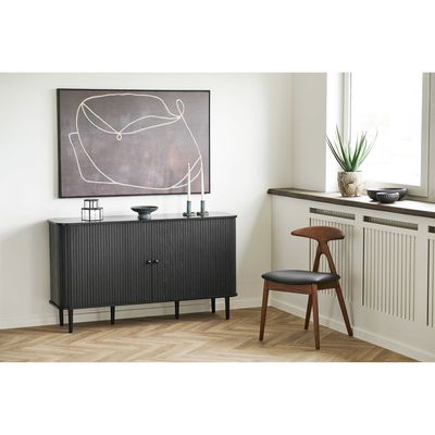 House Nordic Lanuza Matstol - Ask/PU, mörkbrun/svart