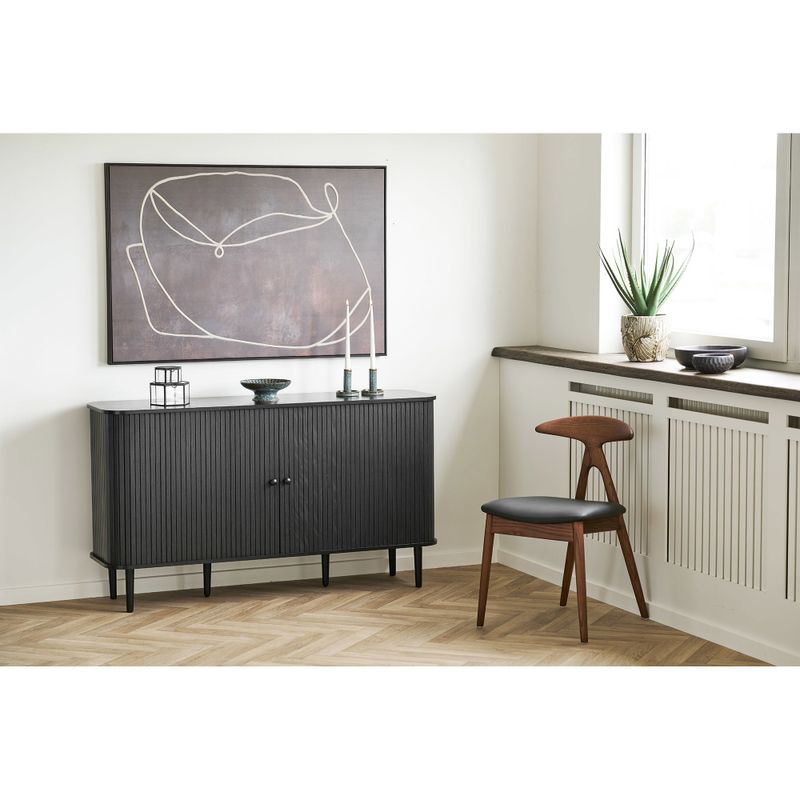 House Nordic Lanuza Matstol - Ask/PU, mörkbrun/svart