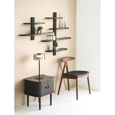 House Nordic Lanuza Matstol - Ask/PU, mörkbrun/svart