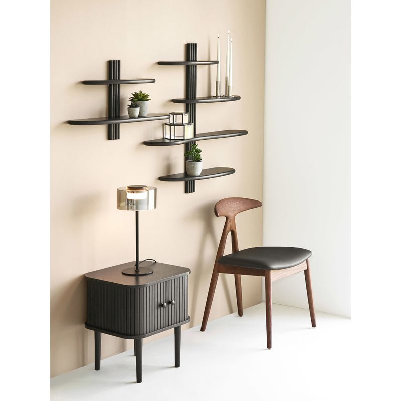 House Nordic Lanuza Matstol - Ask/PU, mörkbrun/svart