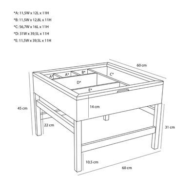 Hübsch Glitz Soffbord Nature 60x60xh45cm
