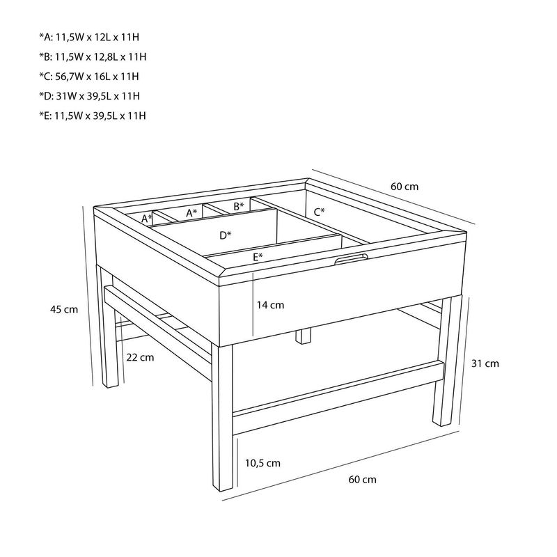 Hübsch Glitz Soffbord Nature 60x60xh45cm