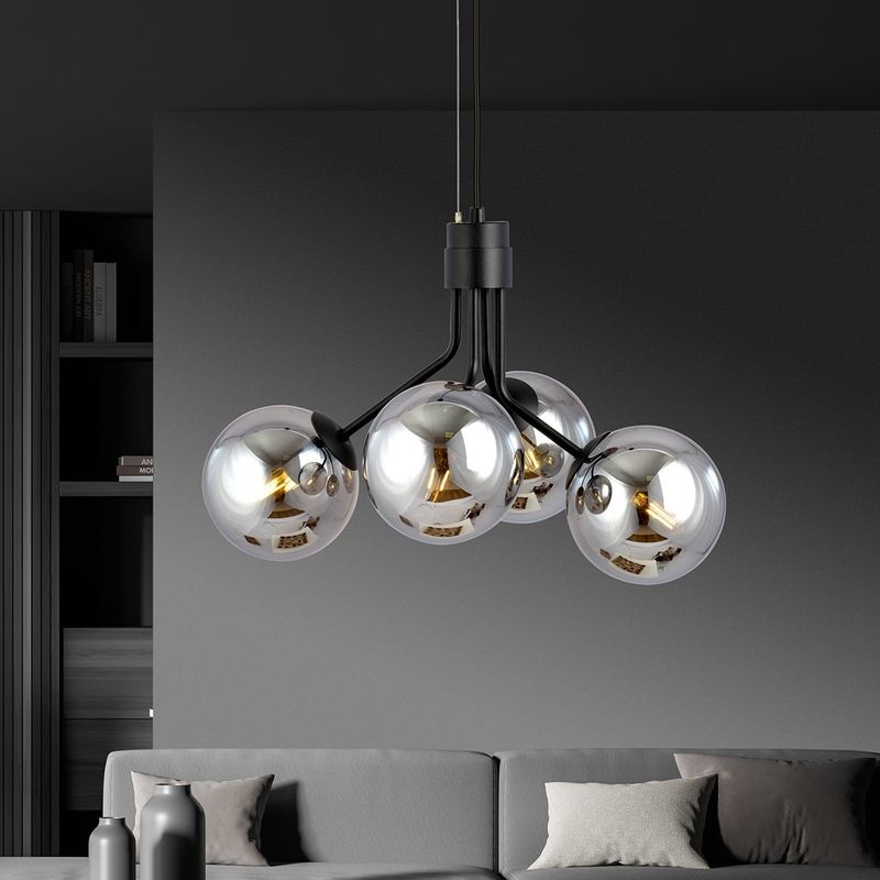 Emibig Lighting Taklampa NOVA 4 SVART/GRAFIT