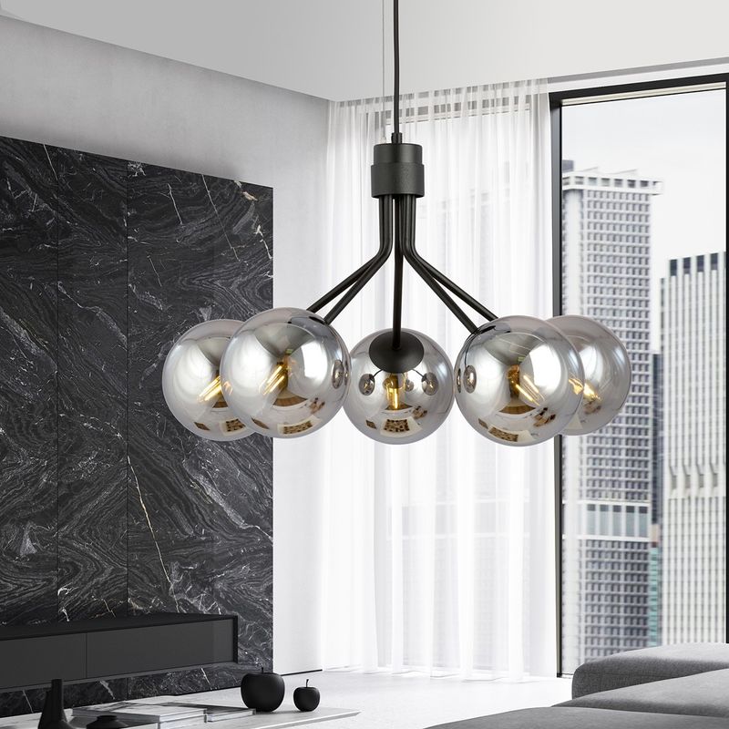 Emibig Lighting Taklampa NOVA 5 SVART/GRAFIT