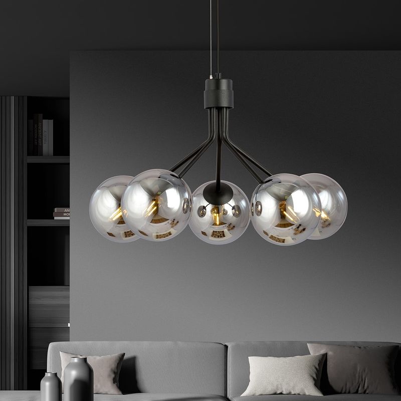 Emibig Lighting Taklampa NOVA 5 SVART/GRAFIT