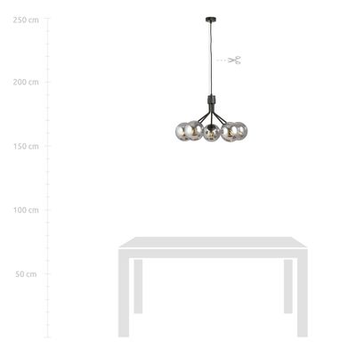 Emibig Lighting Taklampa NOVA 5 SVART/GRAFIT