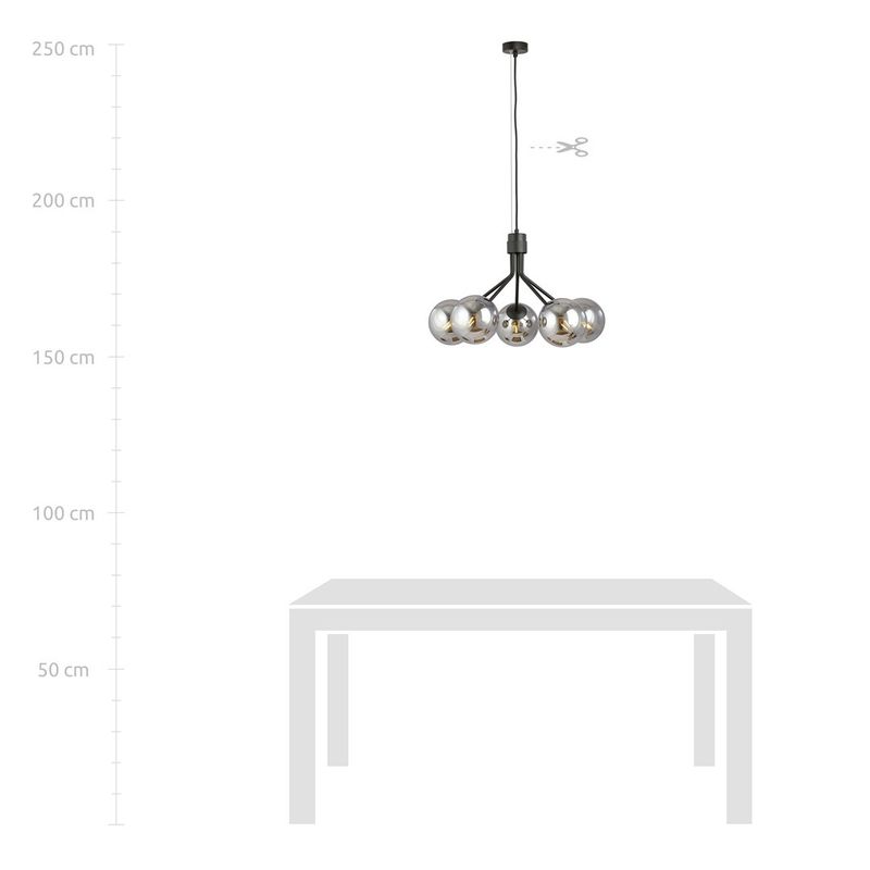 Emibig Lighting Taklampa NOVA 5 SVART/GRAFIT