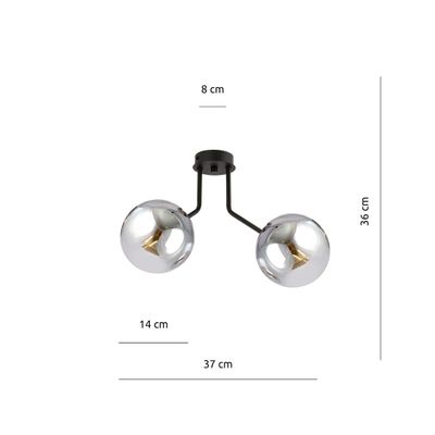 Emibig Lighting Taklampa NOVA 2 SVART/GRAFIT