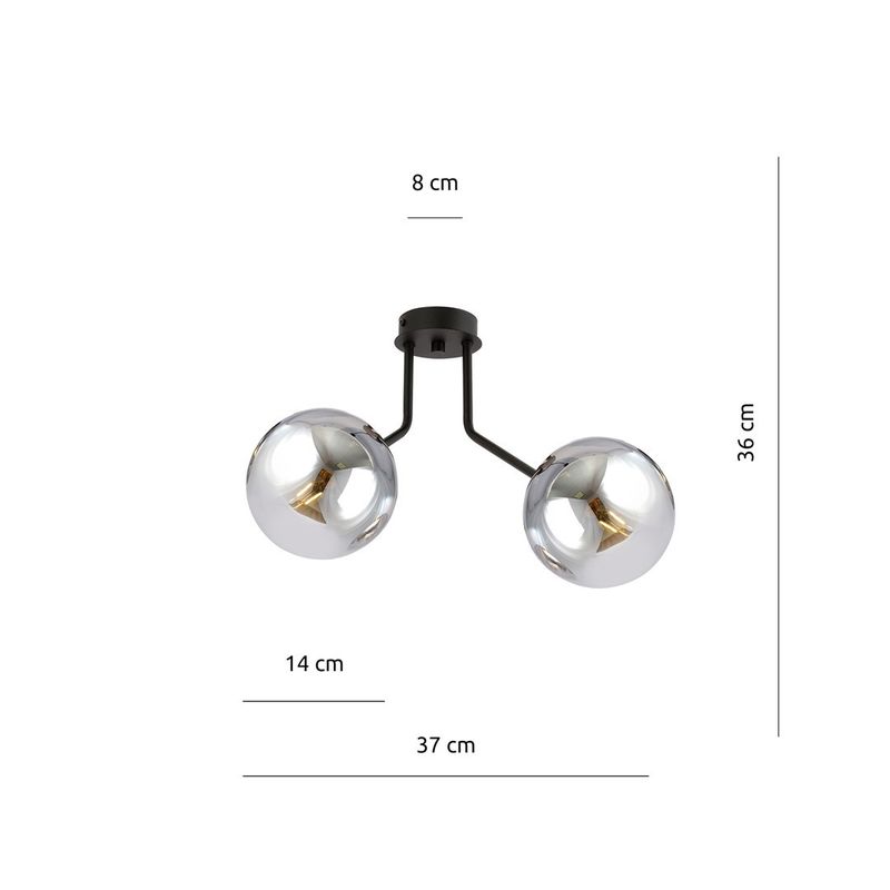 Emibig Lighting Taklampa NOVA 2 SVART/GRAFIT