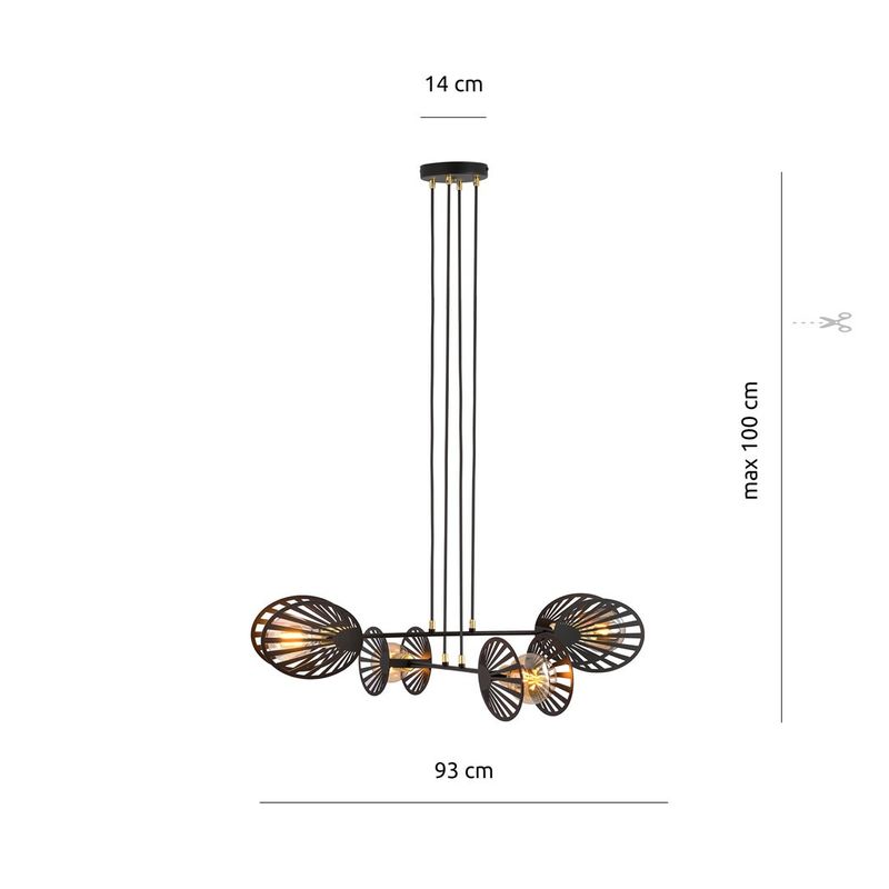 Emibig Lighting Taklampa PLAYA 4 SVART