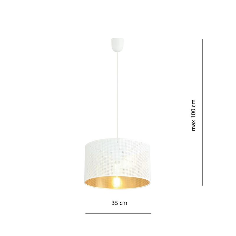 Emibig Lighting Taklampa ASTON 1 VIT/GULD