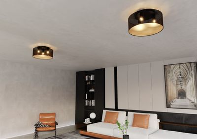Emibig Lighting Taklampa ASTON 3 SVART/GULD